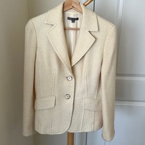 Ann Taylor creamy white tweed style jacket